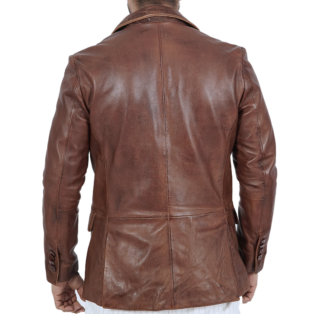 Harper Vintage Leather Blazer