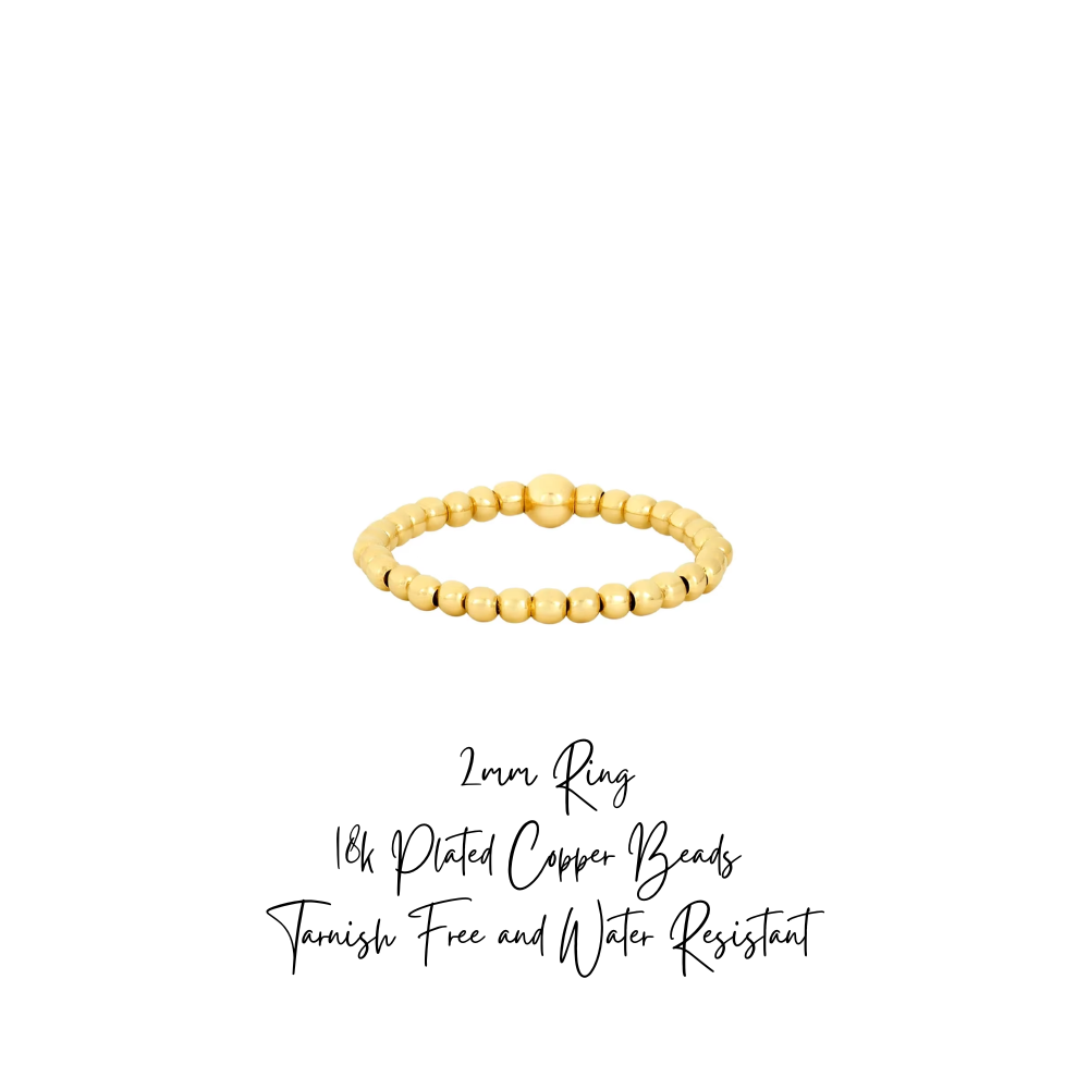 Beaded Ring ~ 18k Gold-Plated Copper Bead Ring ~ Deep South Originals