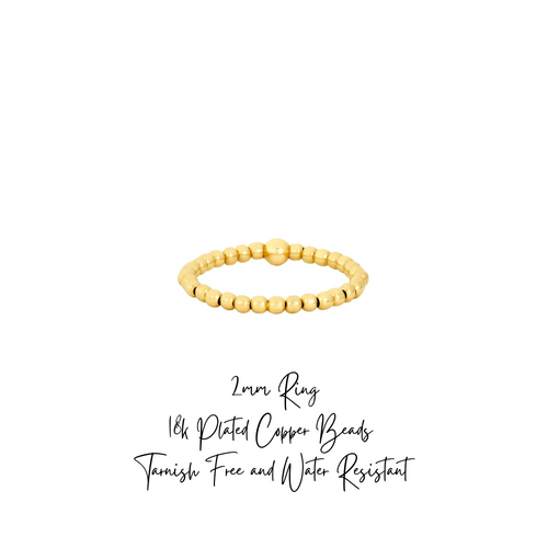 Beaded Ring ~ 18k Gold-Plated Copper Bead Ring ~ Deep South Originals