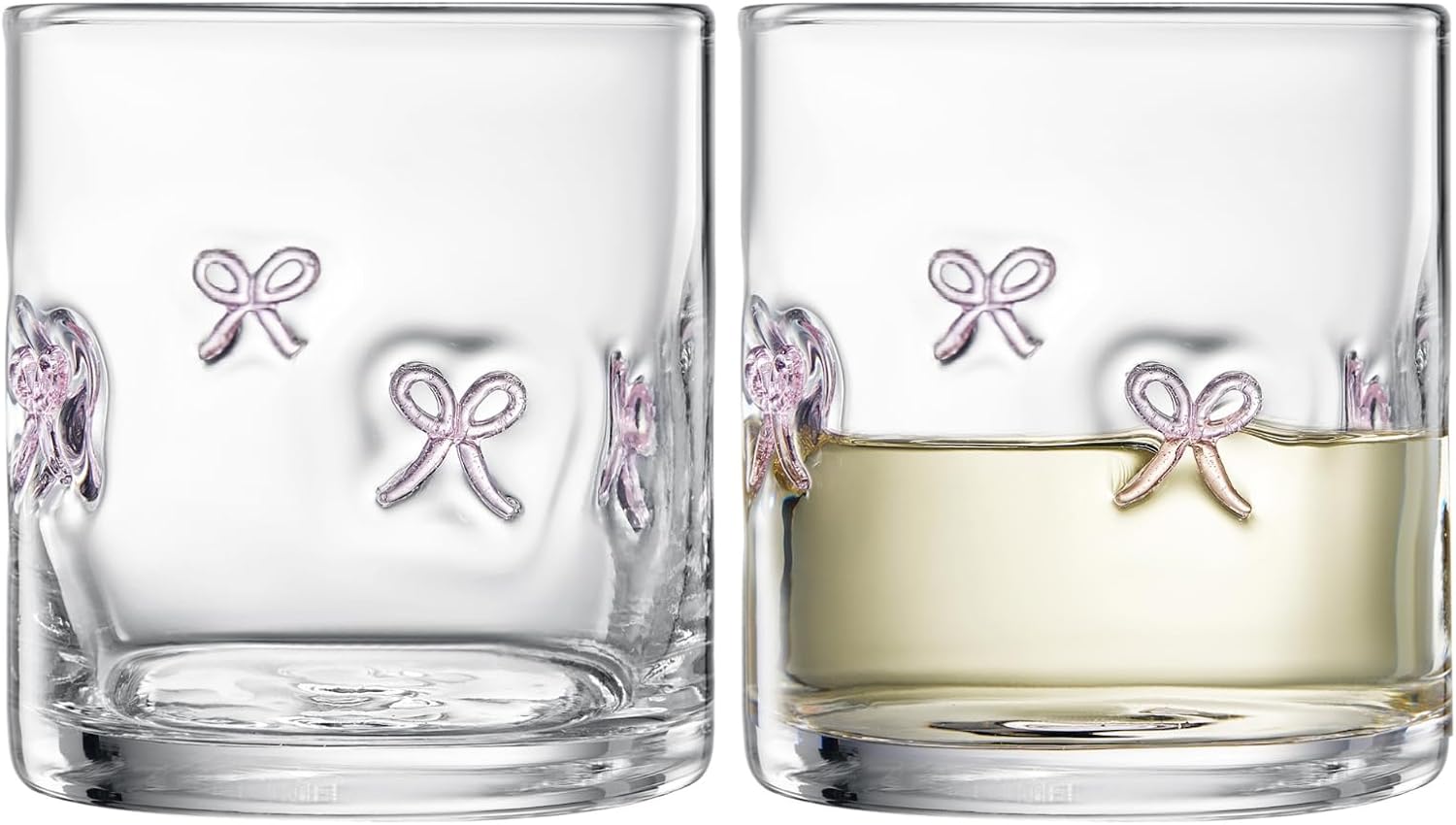 Coquete Bowtie Cocktail Juice Glass | Set of 2 | Blush Pink