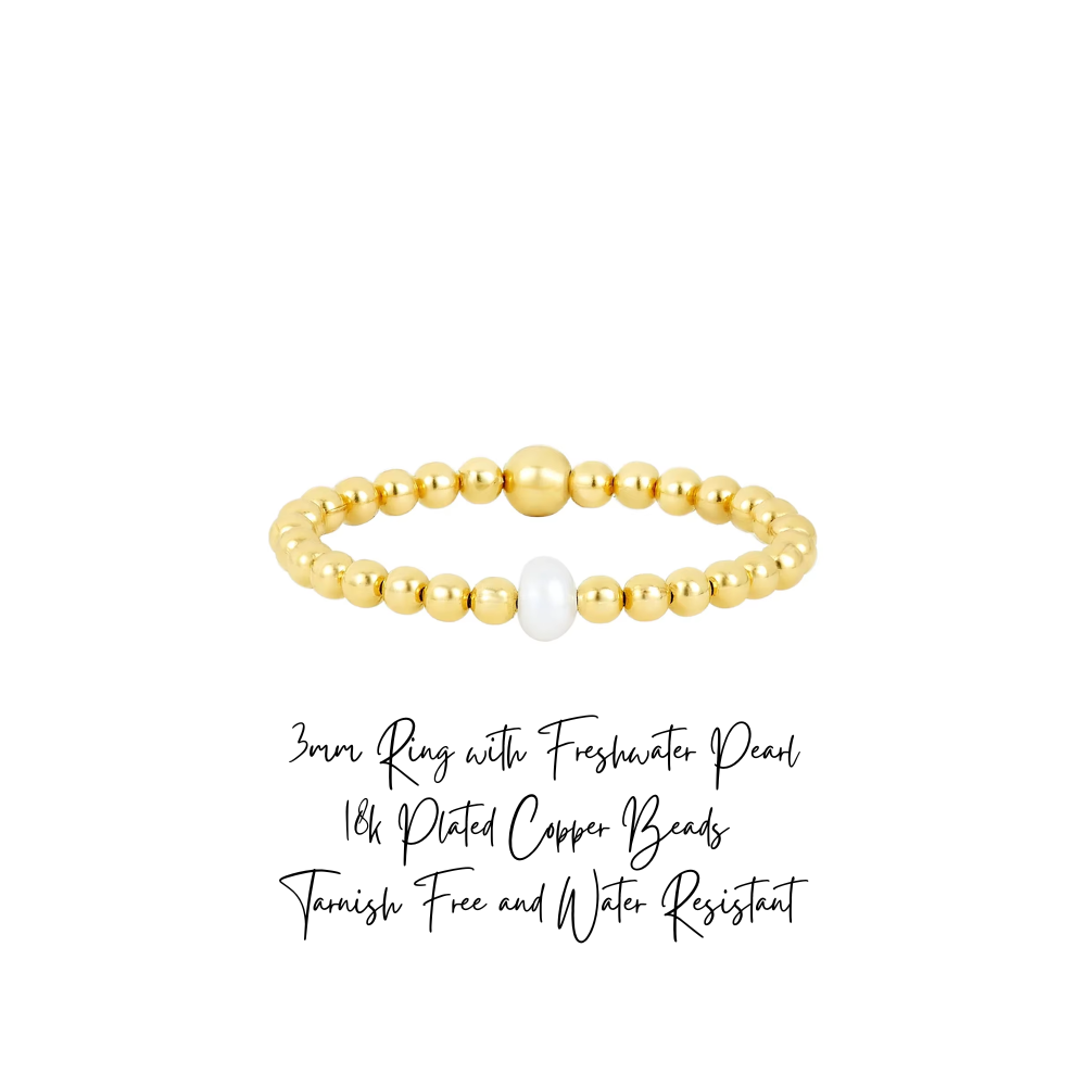 Beaded Ring ~ 18k Gold-Plated Copper Bead Ring ~ Deep South Originals