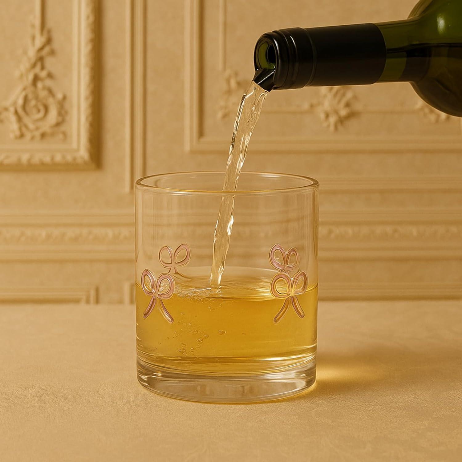 Coquete Bowtie Cocktail Juice Glass | Set of 2 | Blush Pink