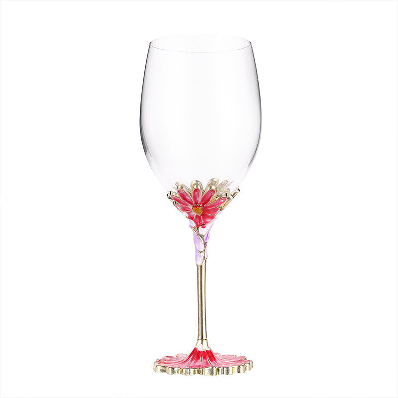 European enamel red wine glass gift cup