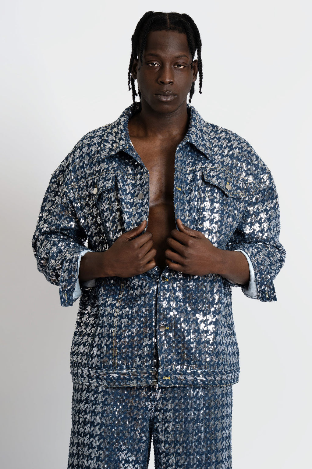 Bleu Sparkled Denim Jacket