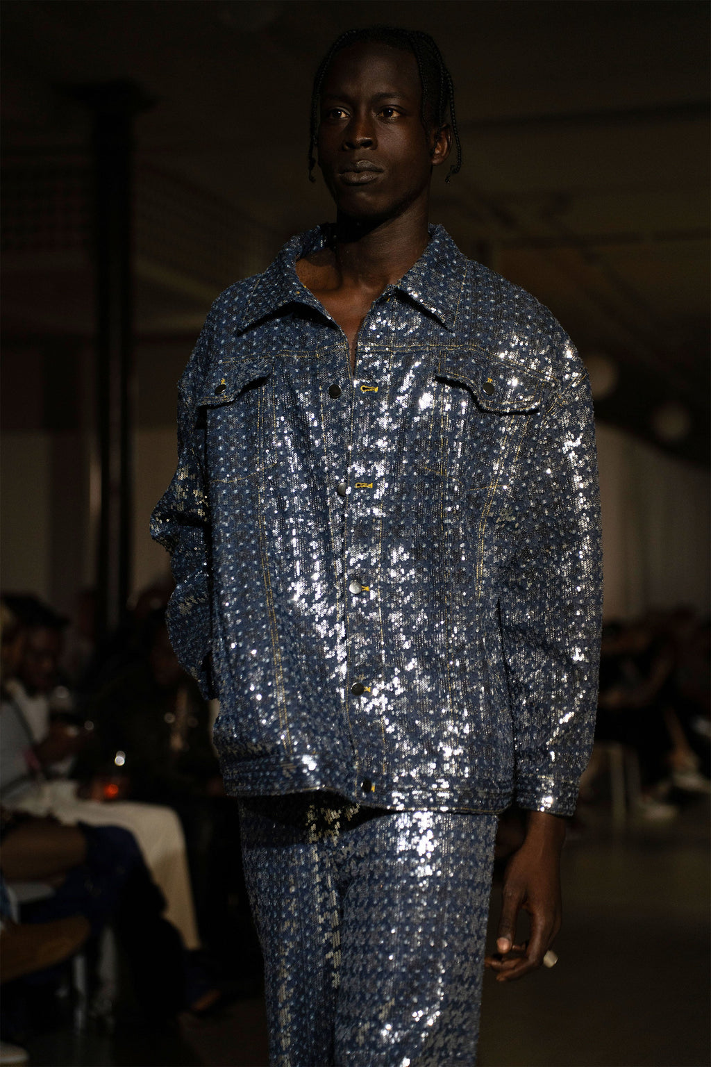 Bleu Sparkled Denim Jacket