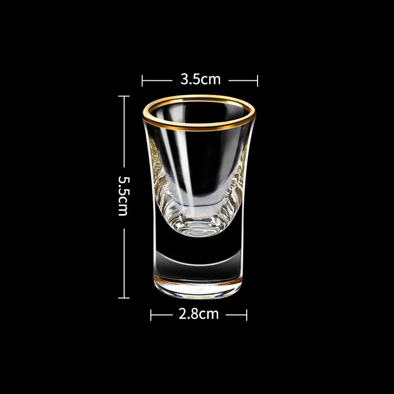 Dlight Decor 6pc Gold Rim Spirits Glass Set – Gilt Small Wine & Baijiu Cups
