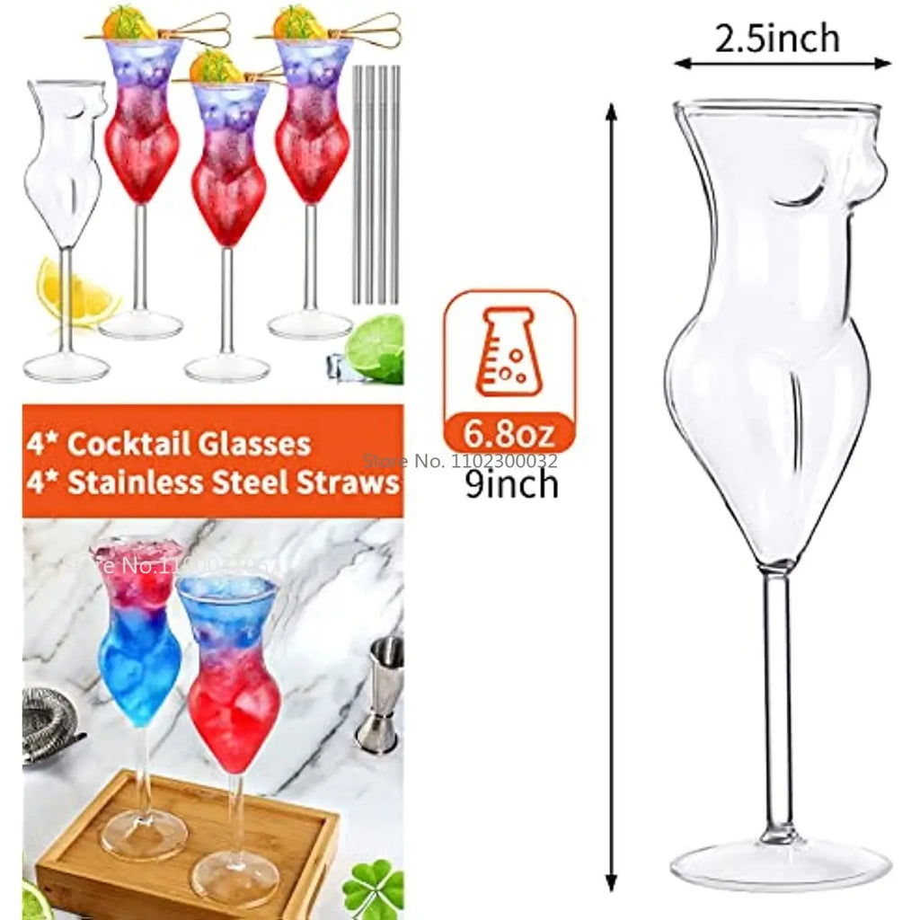 DecorBites™ Crystal Beauty Goblet Cup - Elegant Cocktail Glass for Wine and Champagne