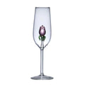DecorBites™ 3D Rose Stemware Wine Glass, Champagne Flute - Lovely Gift Home Decor