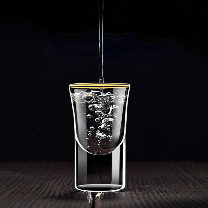 Dlight Decor 6pc Gold Rim Spirits Glass Set – Gilt Small Wine & Baijiu Cups