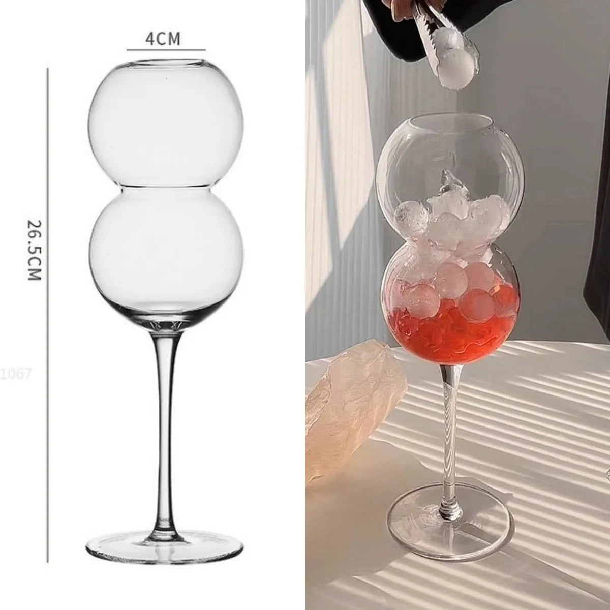 DecorBites™ Globe Shape Wine Glasses Set for Home Bar Parties and Events