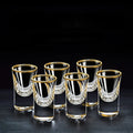 Dlight Decor 6pc Gold Rim Spirits Glass Set – Gilt Small Wine & Baijiu Cups