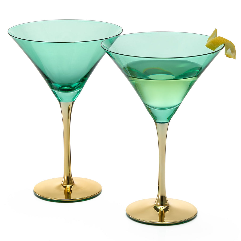 Deco Martini Cocktail Glassware, Set of 4