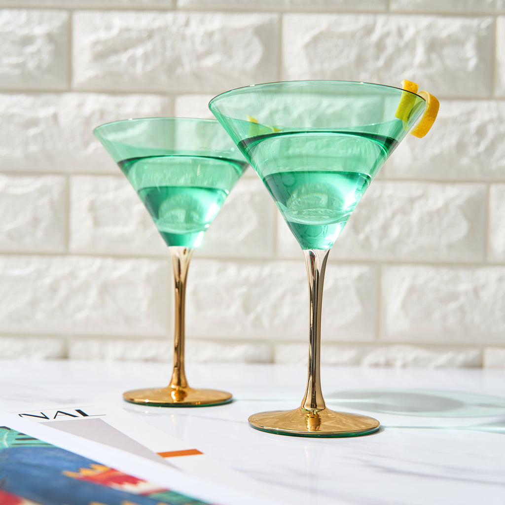 Deco Martini Cocktail Glassware, Set of 4