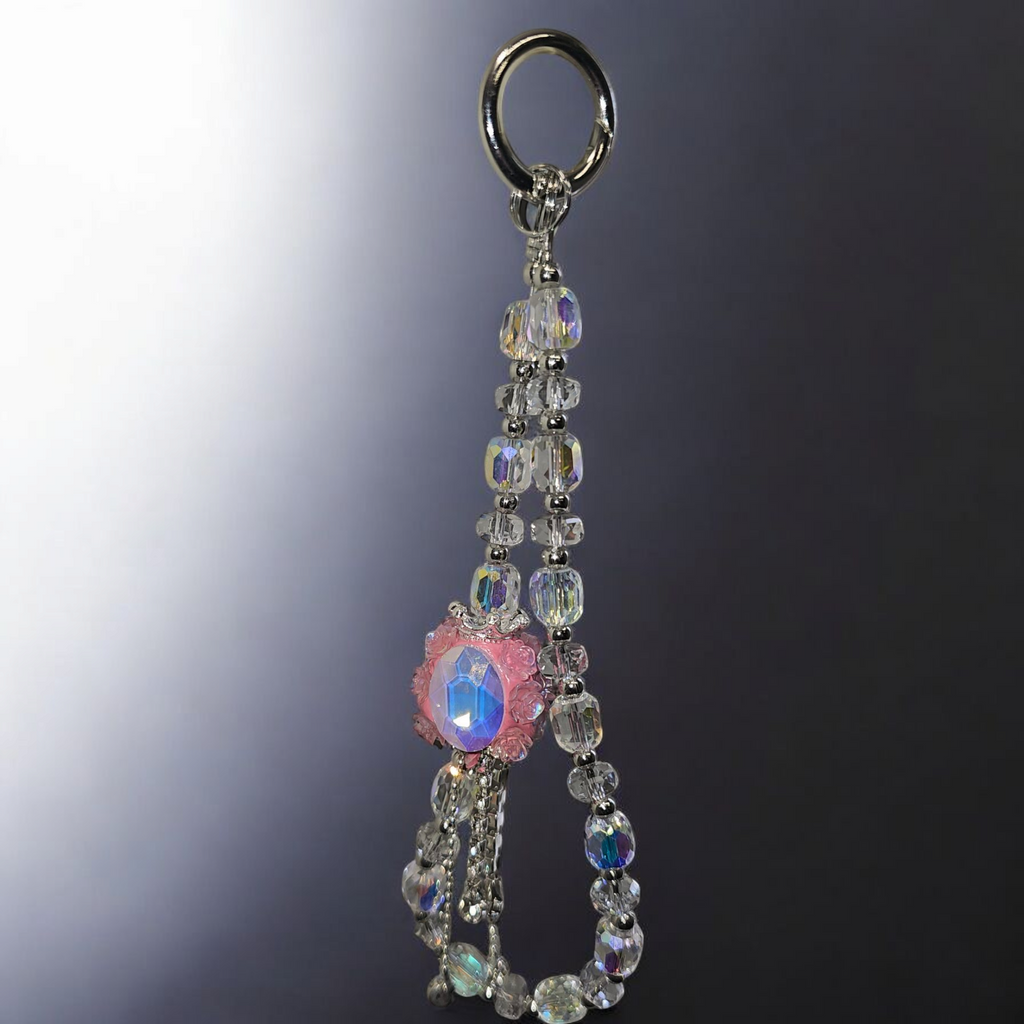 Deluxe Princess Beaded Tumbler Charm Necklace  - Princess Pink