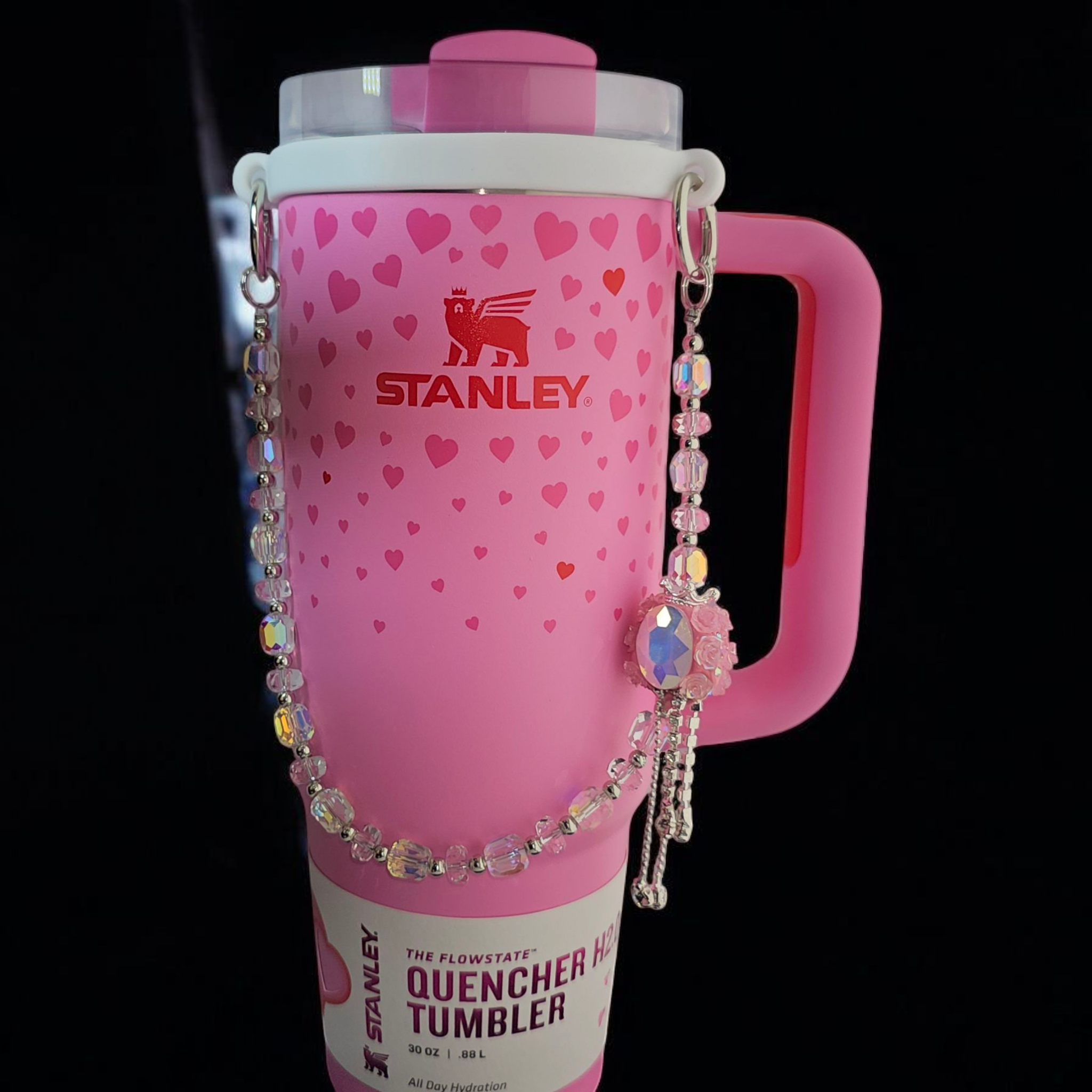 Deluxe Princess Beaded Tumbler Charm Necklace  - Princess Pink