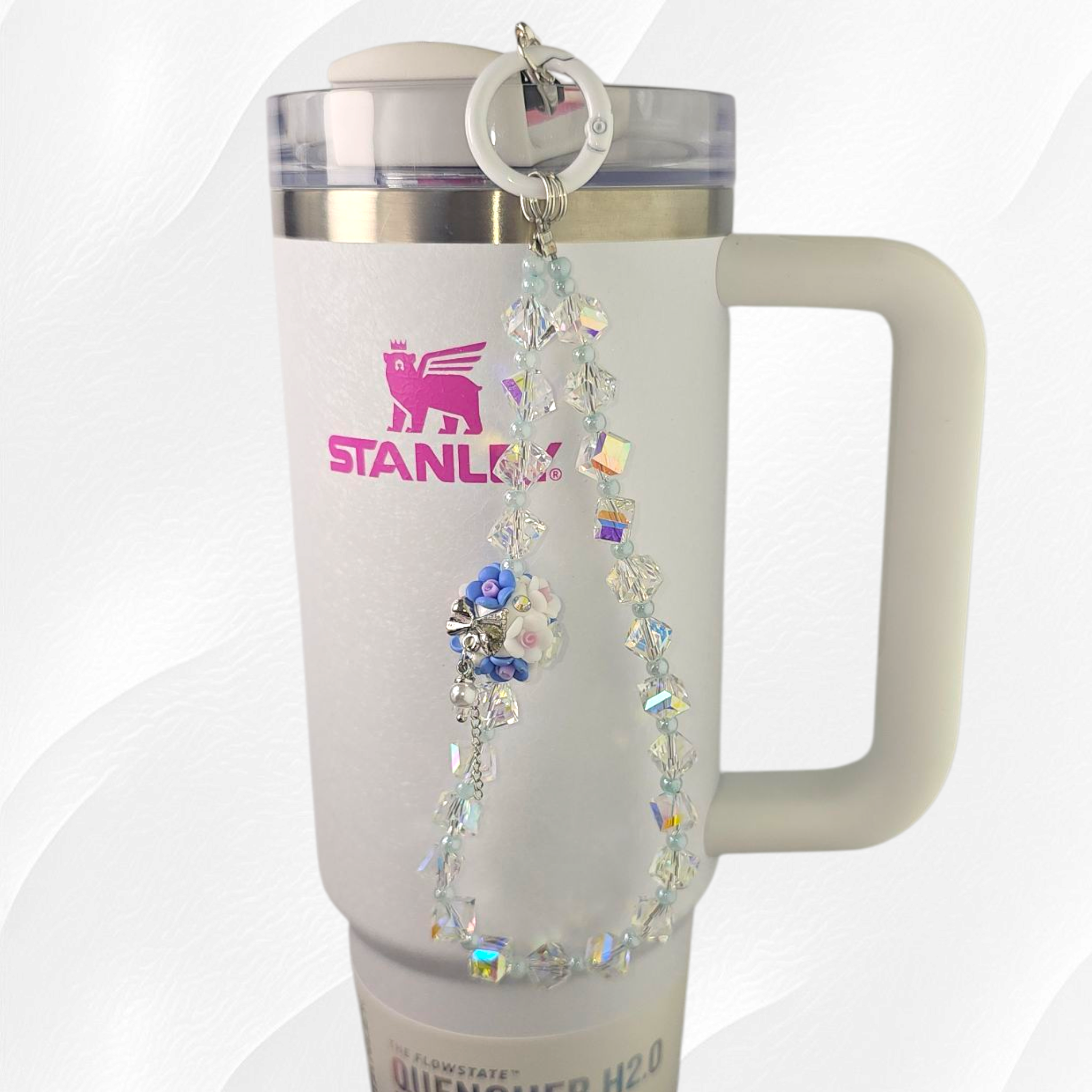 Flower Beaded Tumbler Charm Necklace