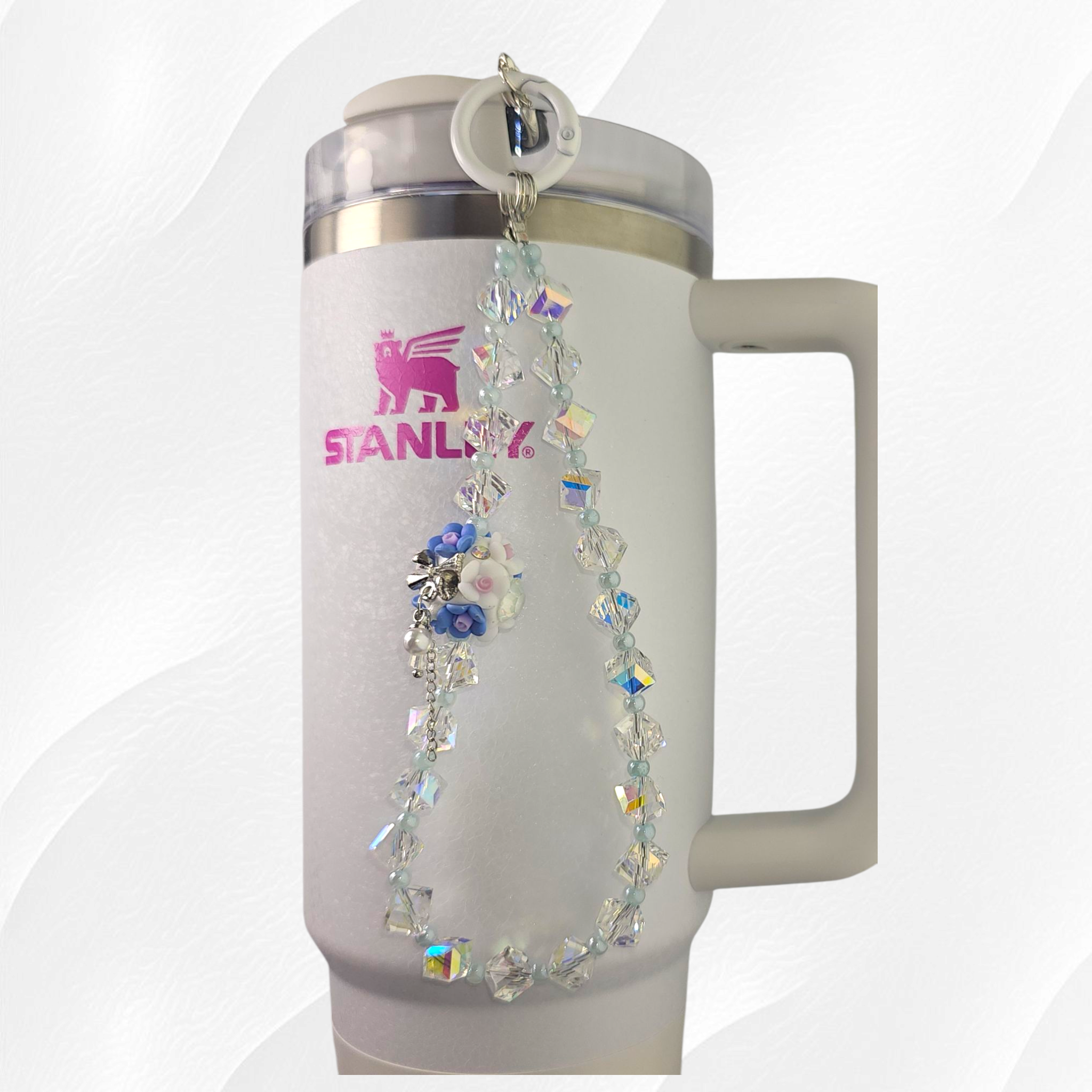 Flower Beaded Tumbler Charm Necklace