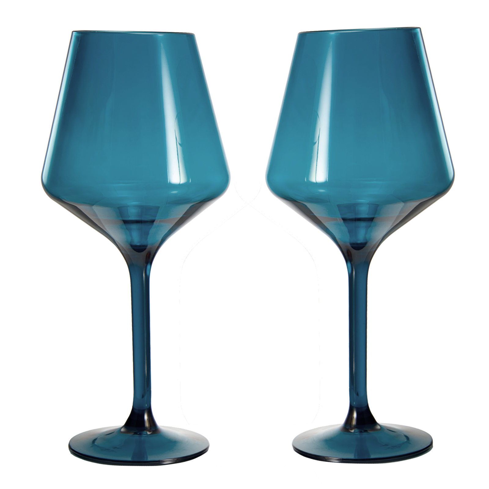 Floating Wine Glasses for Pool - Set of 2-15 OZ Shatterproof Poolside Wine Glasses, Tritan Plastic Reusable, Beach Outdoor Cocktail, Wine, Champagne, Water Glassware Spring Summer (Muted Blue) by The Wine Savant